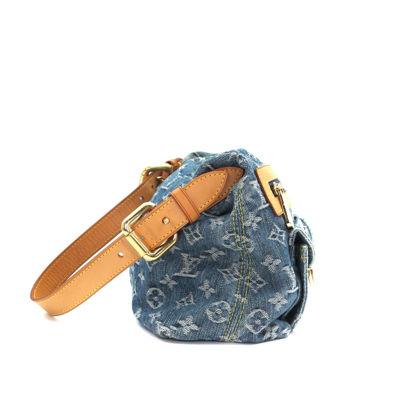 Louis Vuitton Blue Denim Manhattan Shoulder Bag [Used]