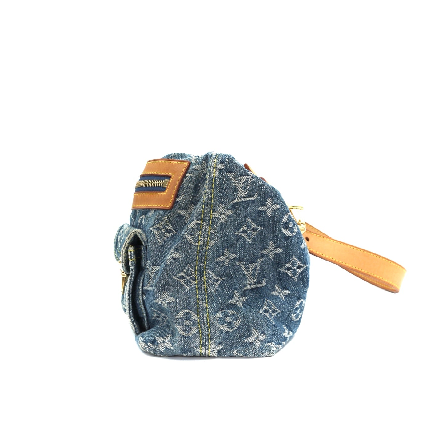 Louis Vuitton Blue Denim Manhattan Shoulder Bag [Used]