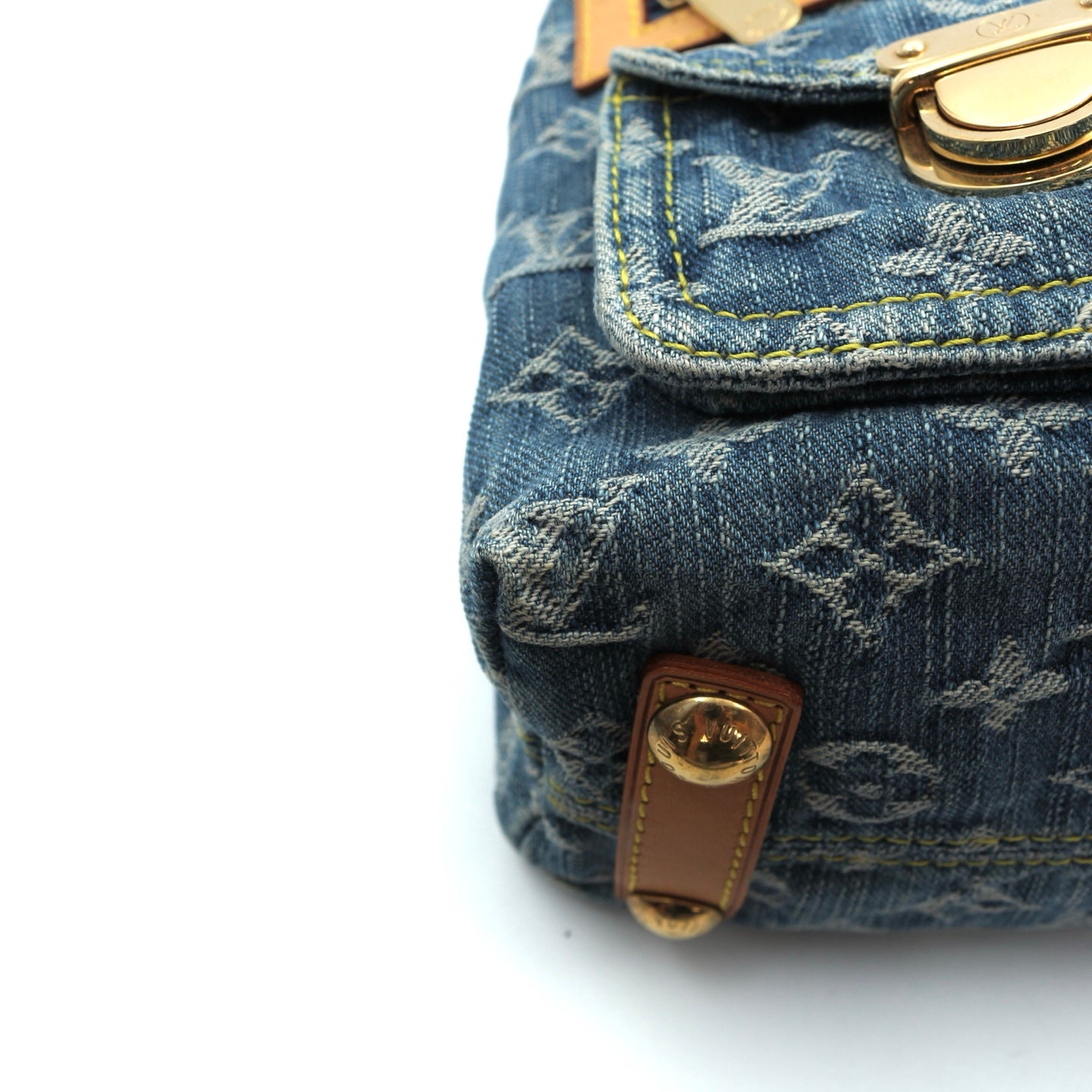 Louis Vuitton Blue Denim Manhattan Shoulder Bag [Used]