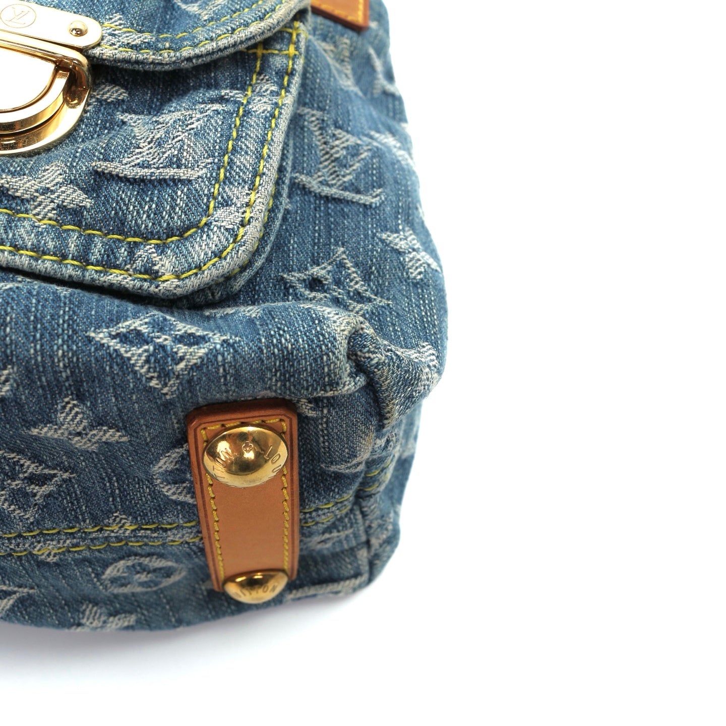 Louis Vuitton Blue Denim Manhattan Shoulder Bag [Used]
