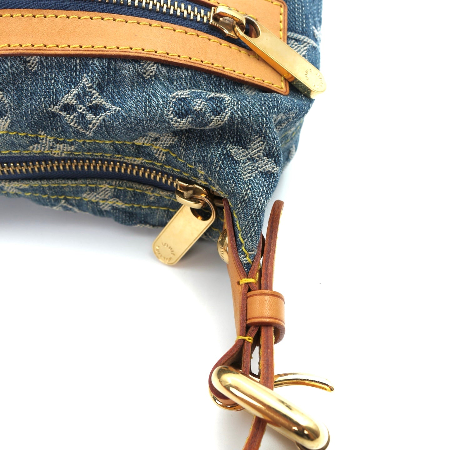 Louis Vuitton Blue Denim Manhattan Shoulder Bag [Used]
