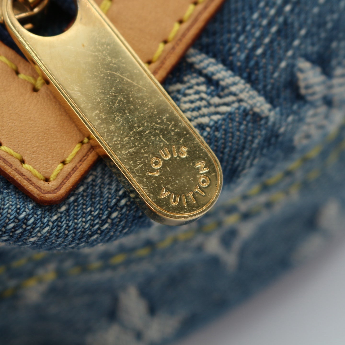 Louis Vuitton Blue Denim Manhattan Shoulder Bag [Used]