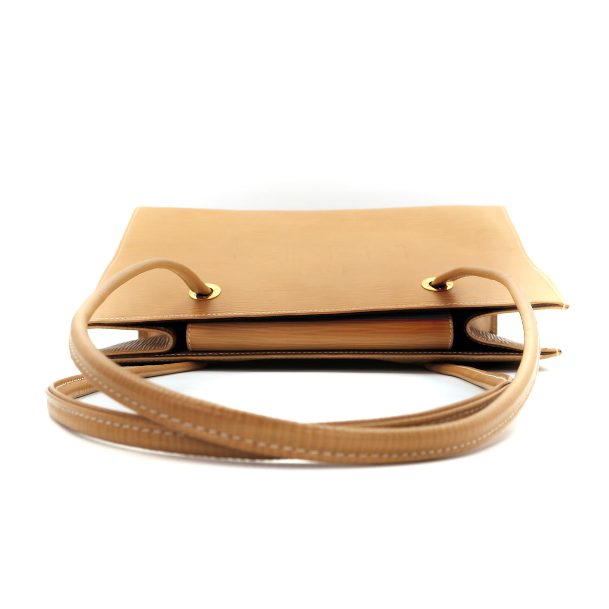 Fendi Yellow Embossed Leather Shoulder Tote Bag [Used]