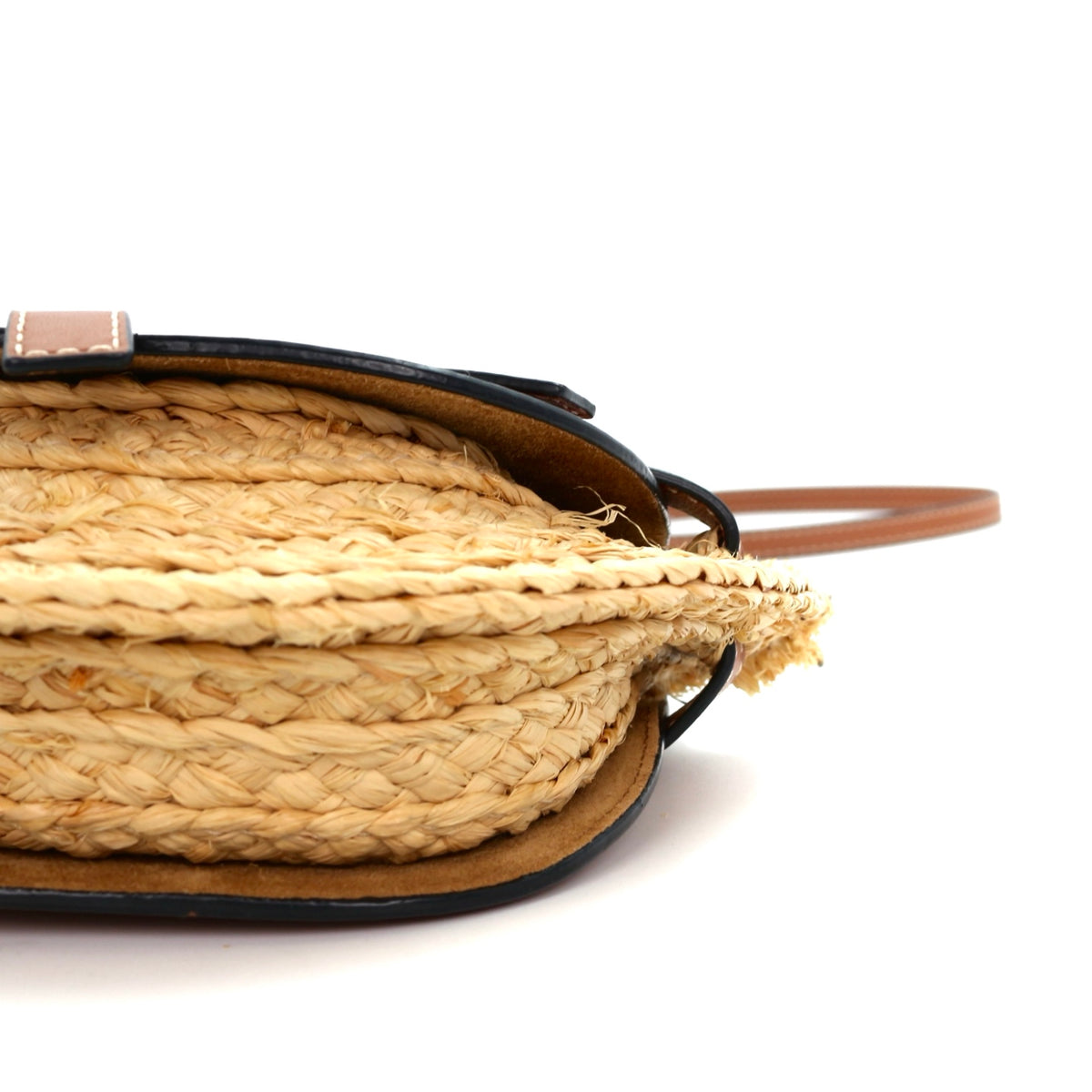 Loewe Gate Mini Raffia & Calfskin Saddle Bag Brown [Used]