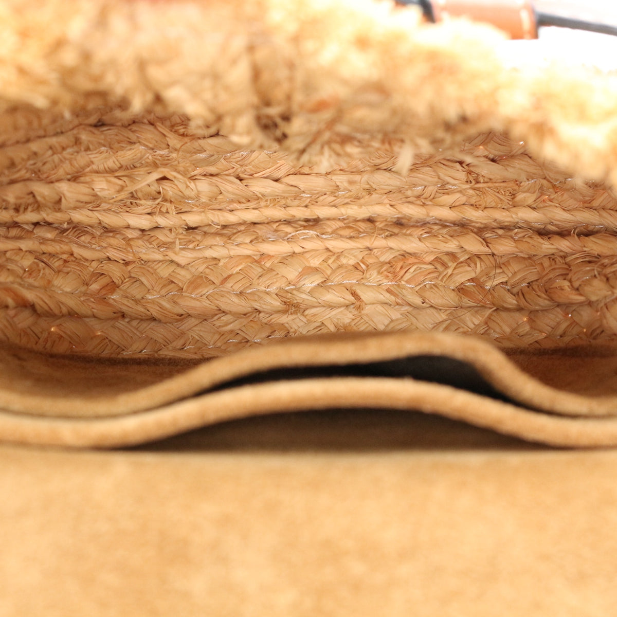 Loewe Gate Mini Raffia & Calfskin Saddle Bag Brown [Used]
