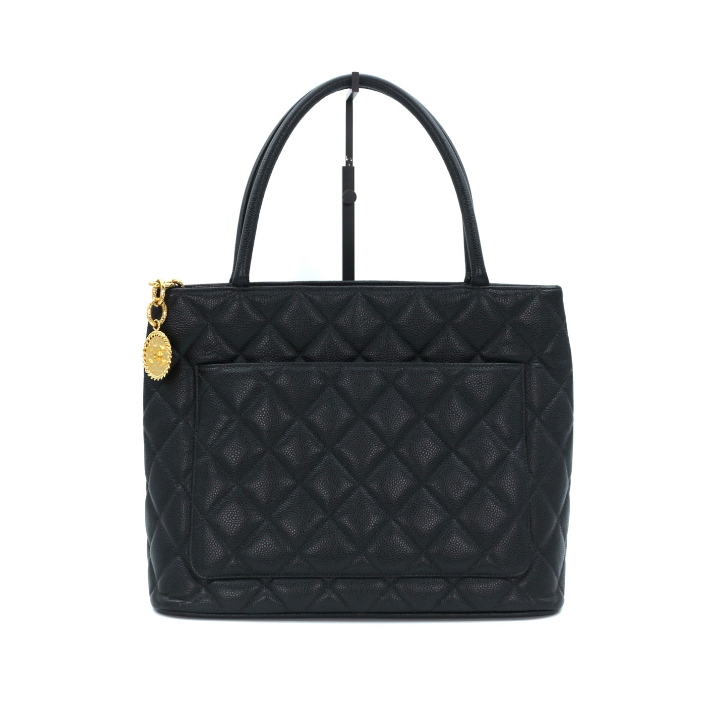 Chanel CC Black Caviar Leather “Hilton” Tote Bag Gold-Tone  [Used]