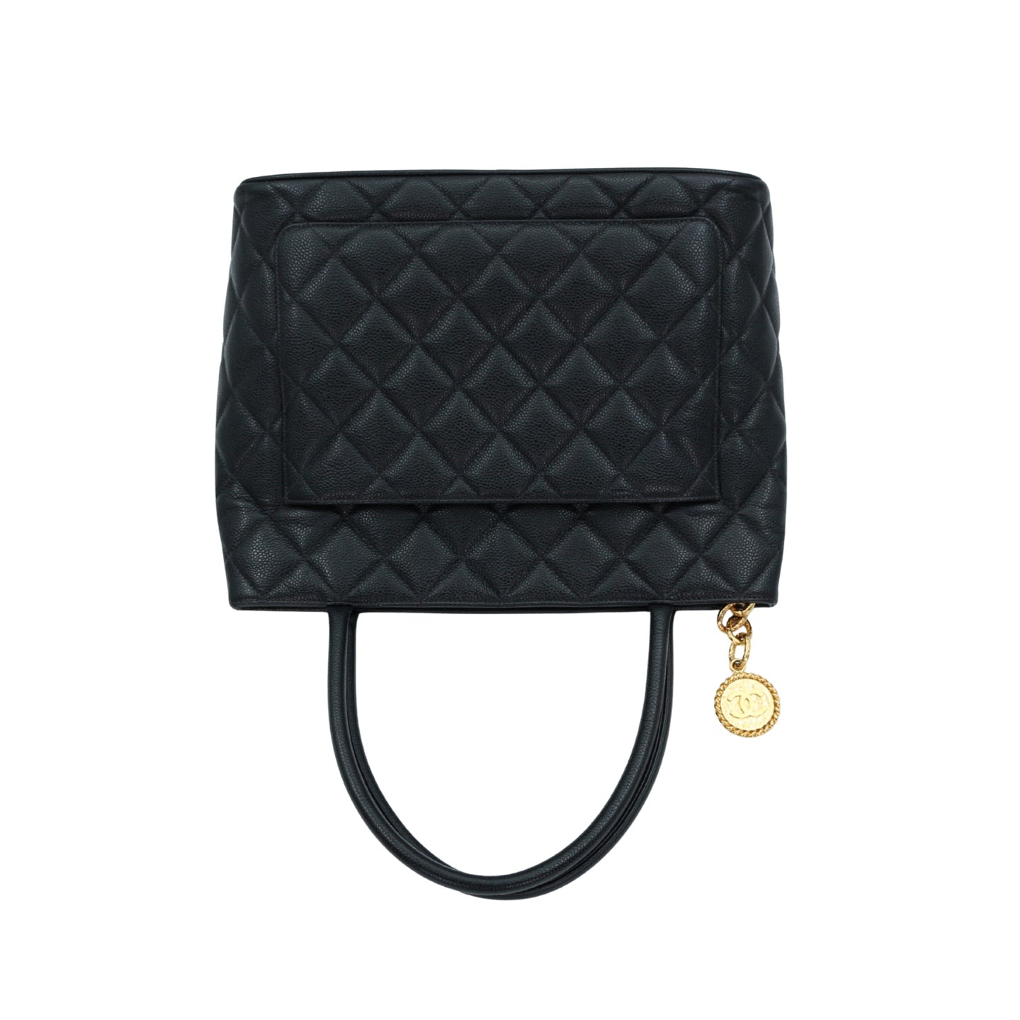 Chanel CC Black Caviar Leather “Hilton” Tote Bag Gold-Tone  [Used]