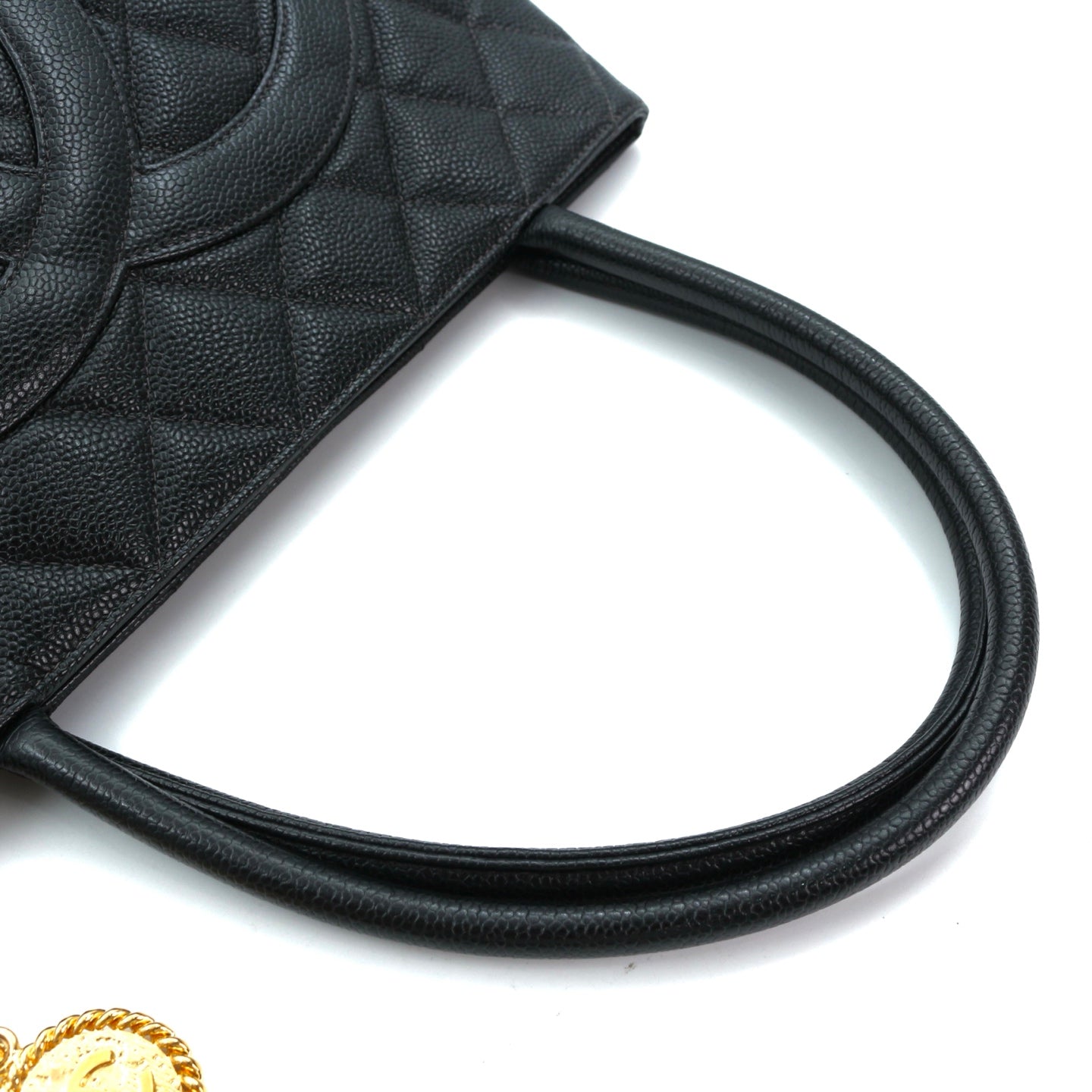 Chanel CC Black Caviar Leather “Hilton” Tote Bag Gold-Tone  [Used]