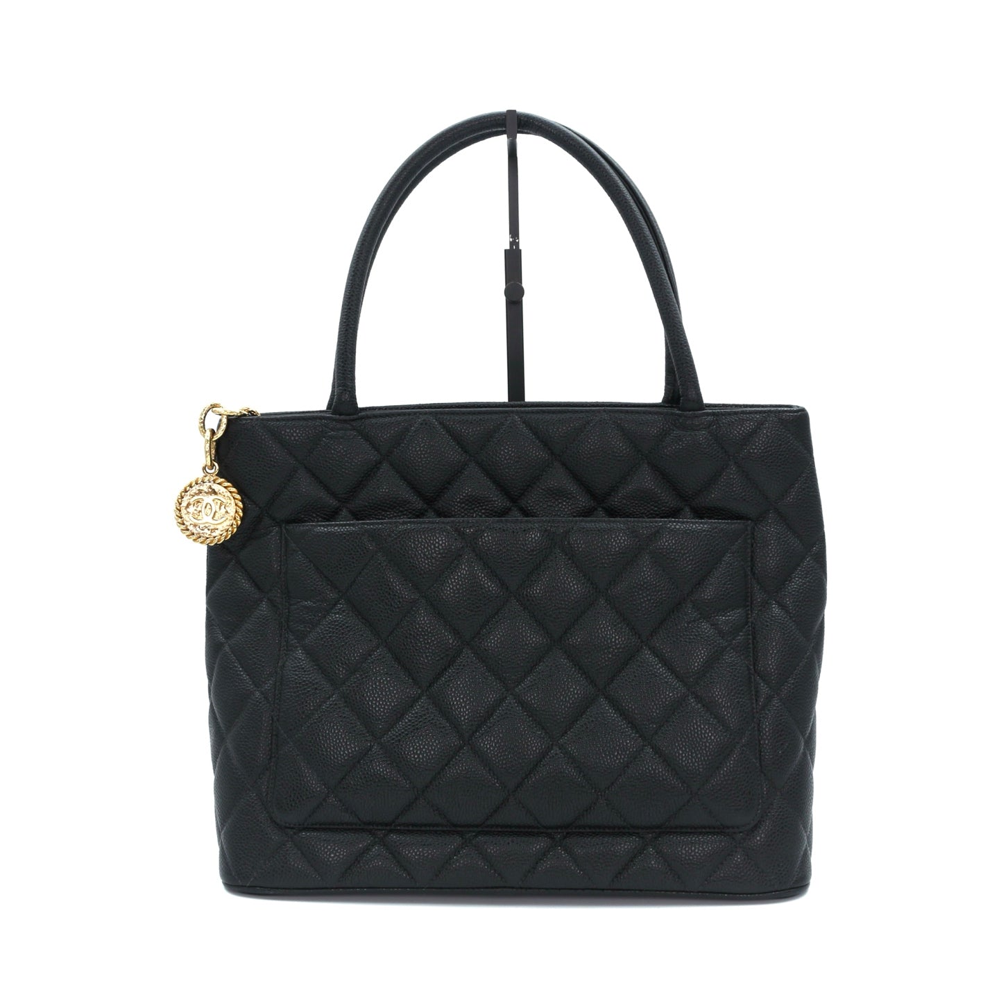Chanel CC Black Caviar Leather “Hilton” Tote Bag Gold-Tone  [Used]