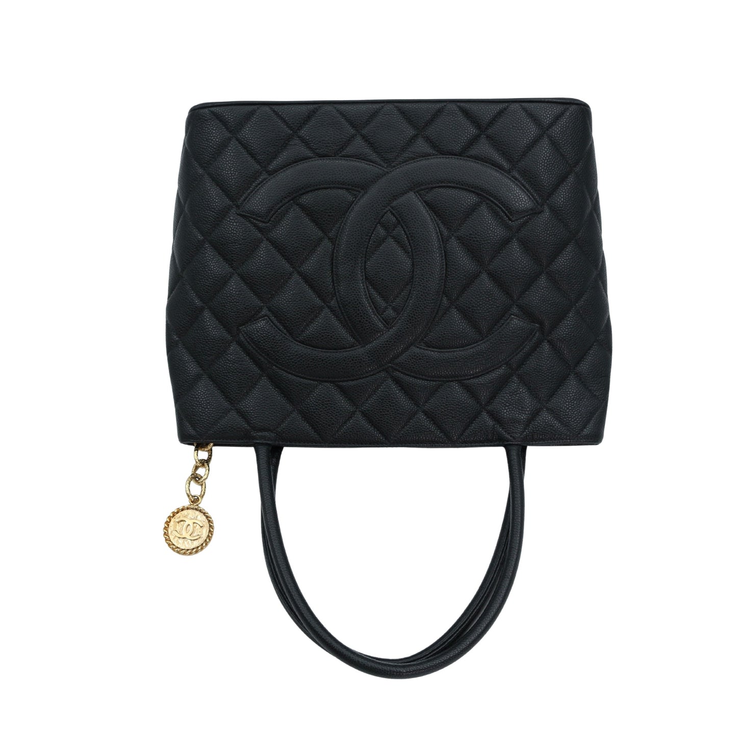 Chanel CC Black Caviar Leather “Hilton” Tote Bag Gold-Tone  [Used]