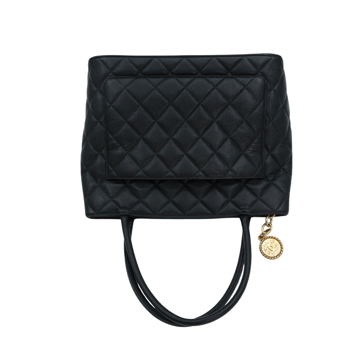 Chanel CC Black Caviar Leather “Hilton” Tote Bag Gold-Tone  [Used]