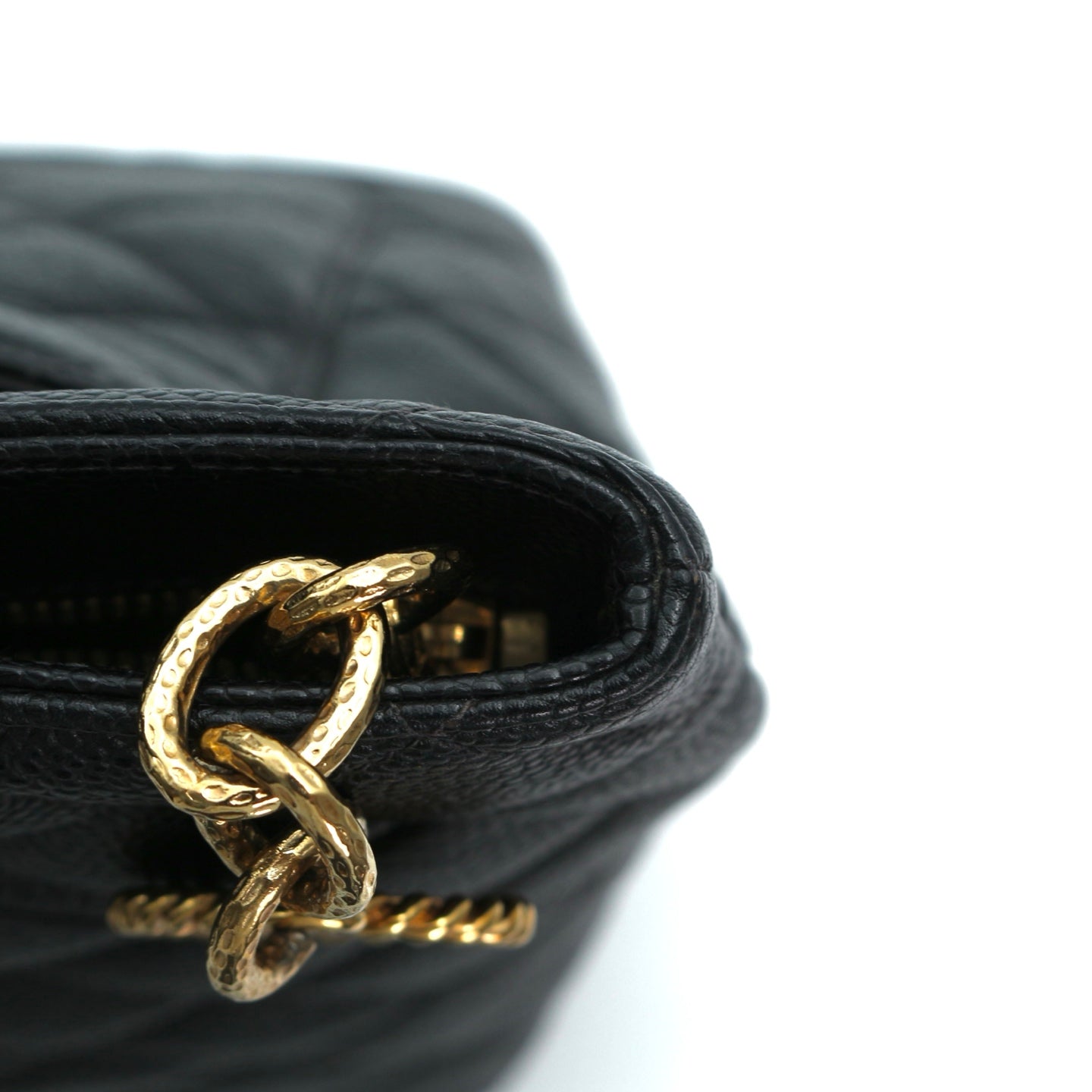 Chanel CC Black Caviar Leather “Hilton” Tote Bag Gold-Tone  [Used]