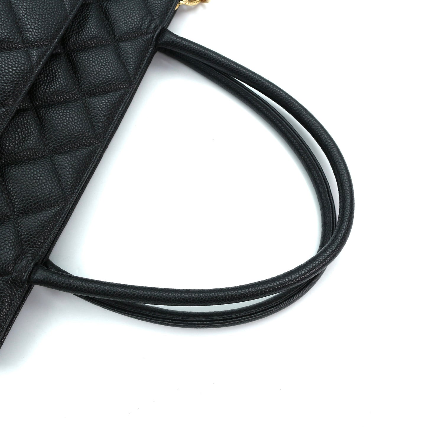 Chanel CC Black Caviar Leather “Hilton” Tote Bag Gold-Tone  [Used]