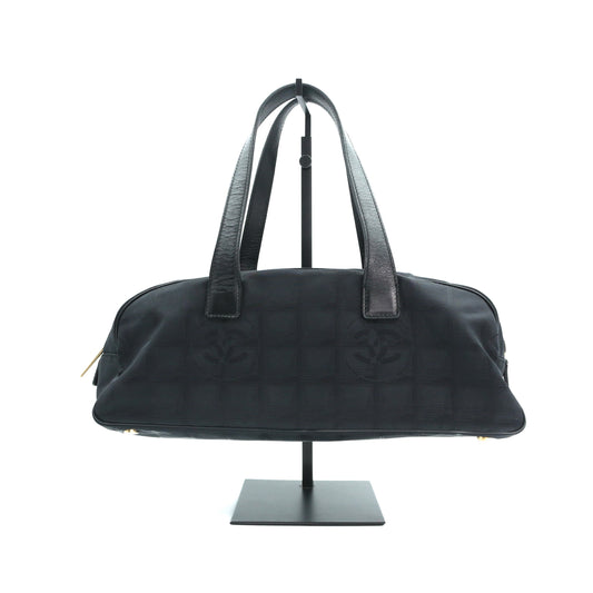 CHANEL Black Canvas Chocolate Bar Baguette Bag [Used]
