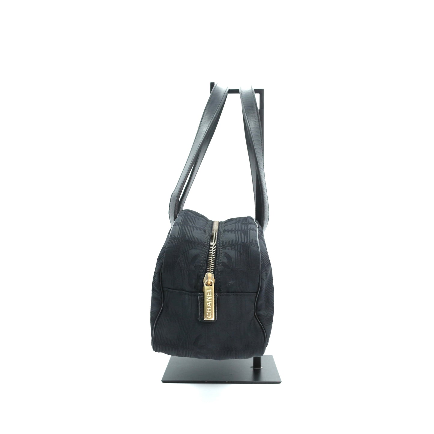 CHANEL Black Canvas Chocolate Bar Baguette Bag [Used]