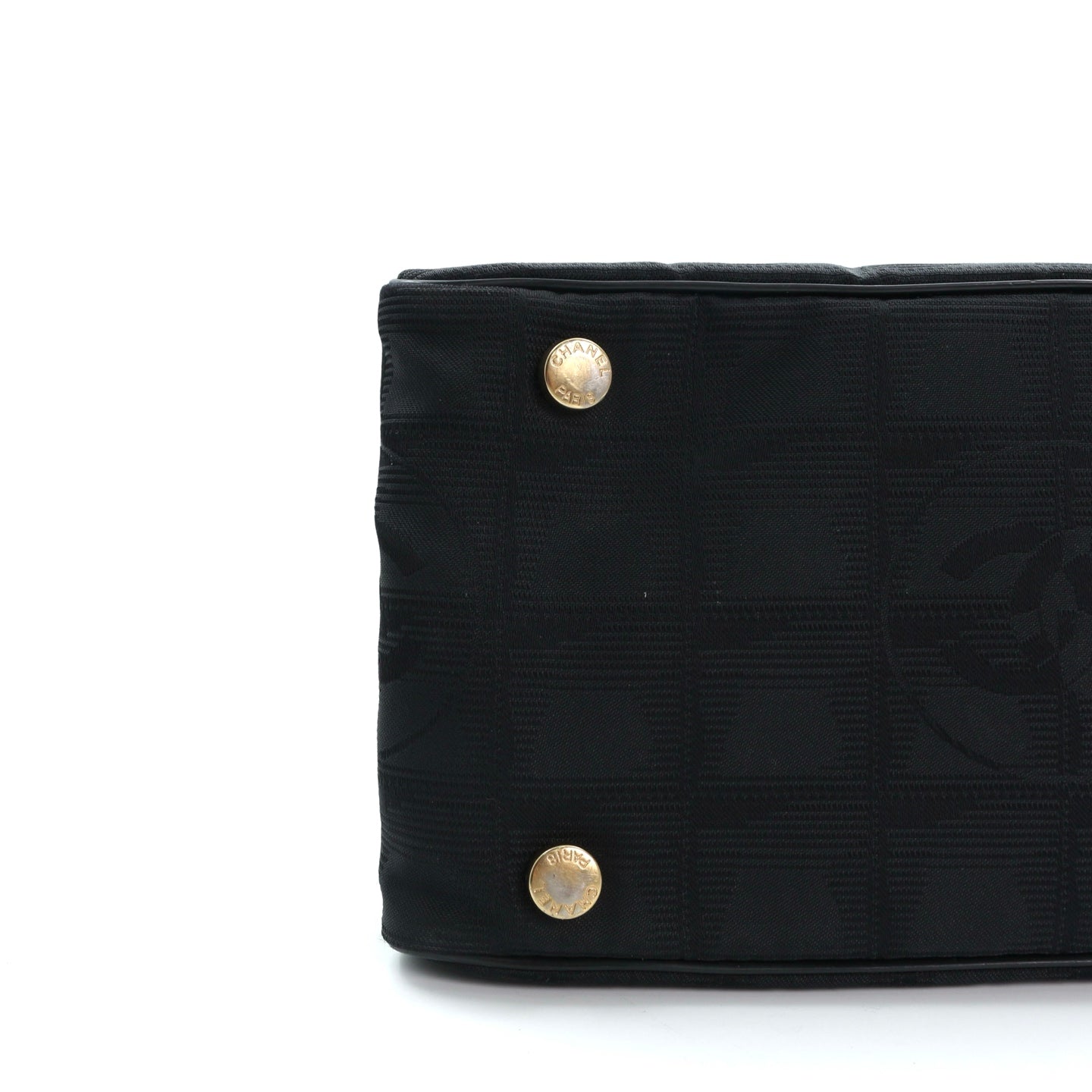 CHANEL Black Canvas Chocolate Bar Baguette Bag [Used]