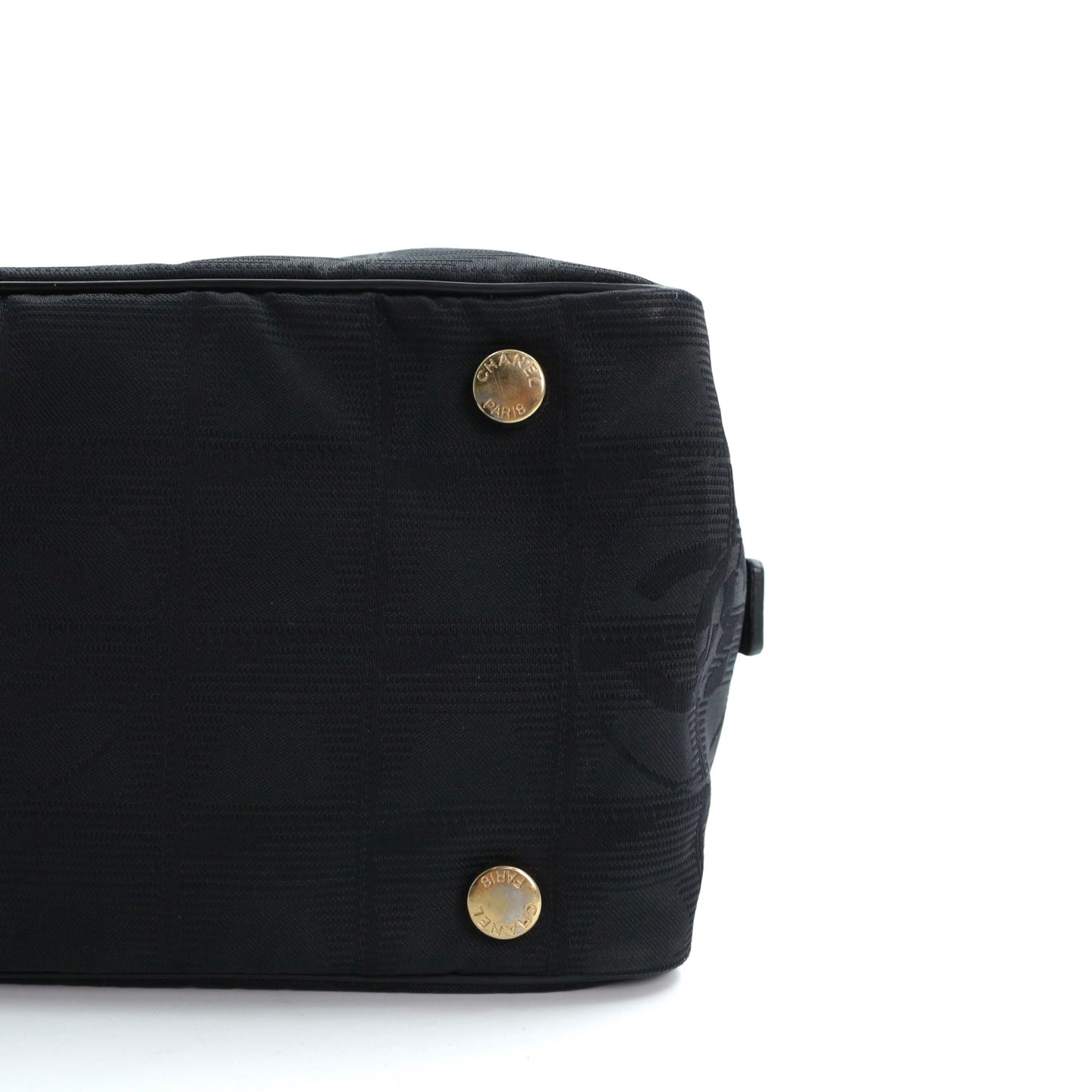 CHANEL Black Canvas Chocolate Bar Baguette Bag [Used]