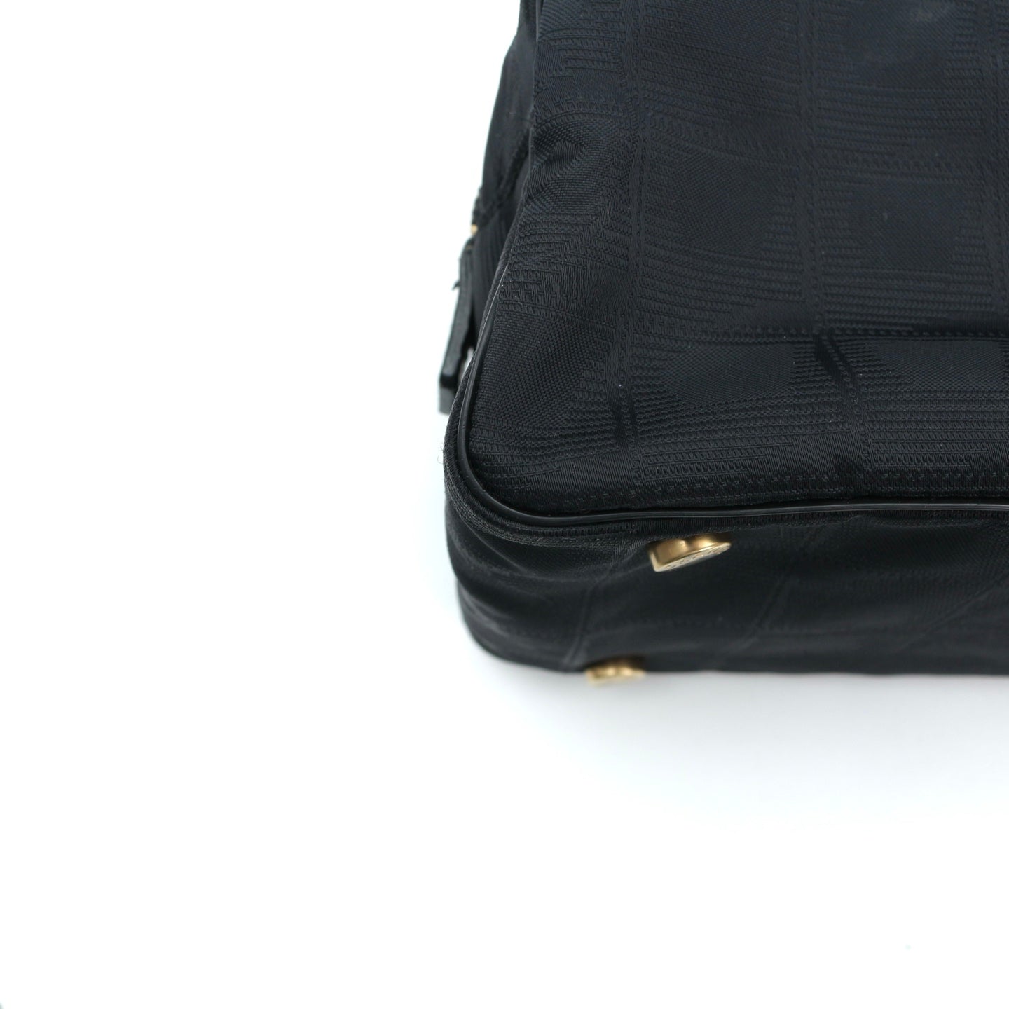 CHANEL Black Canvas Chocolate Bar Baguette Bag [Used]