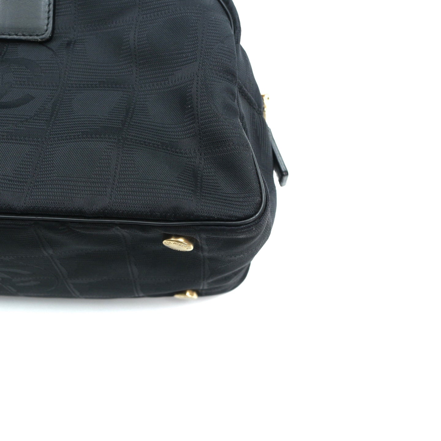 CHANEL Black Canvas Chocolate Bar Baguette Bag [Used]