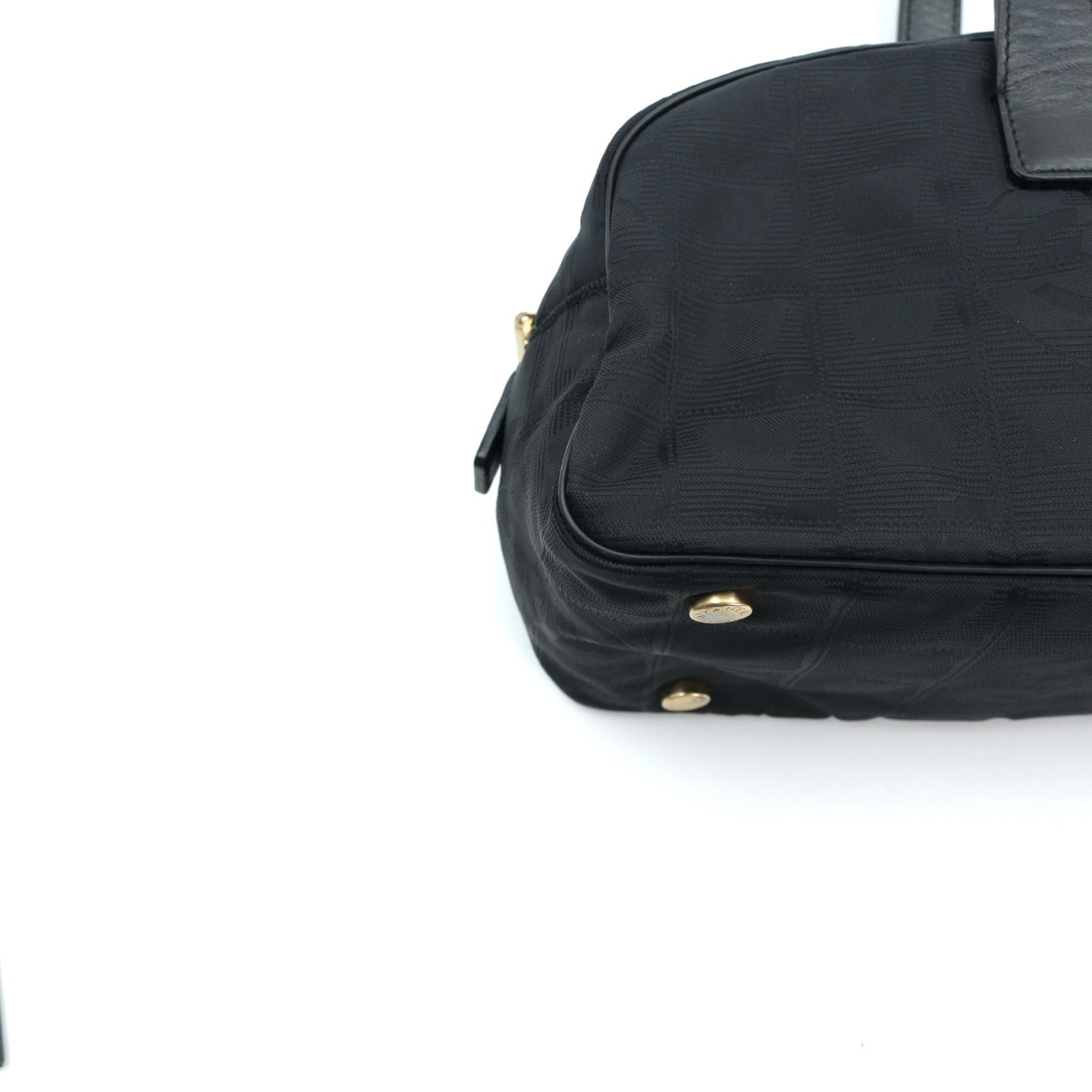 CHANEL Black Canvas Chocolate Bar Baguette Bag [Used]