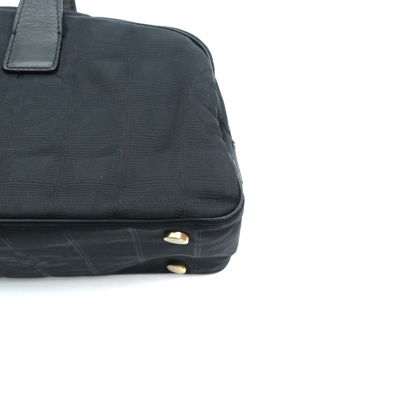 CHANEL Black Canvas Chocolate Bar Baguette Bag [Used]