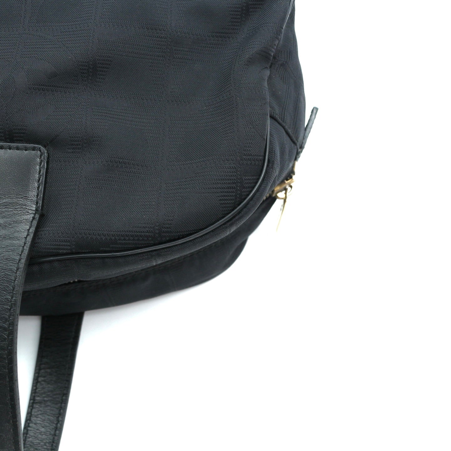 CHANEL Black Canvas Chocolate Bar Baguette Bag [Used]