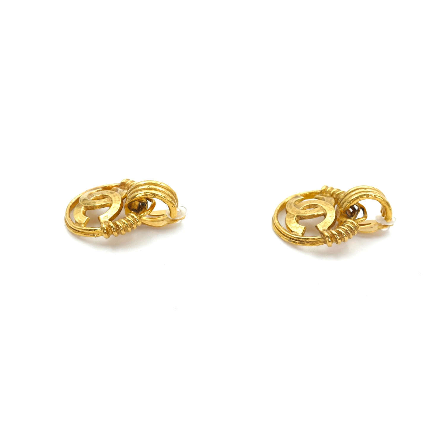 CHANEL Vintage Twisted CC Clip-On Earrings 94P [Used]
