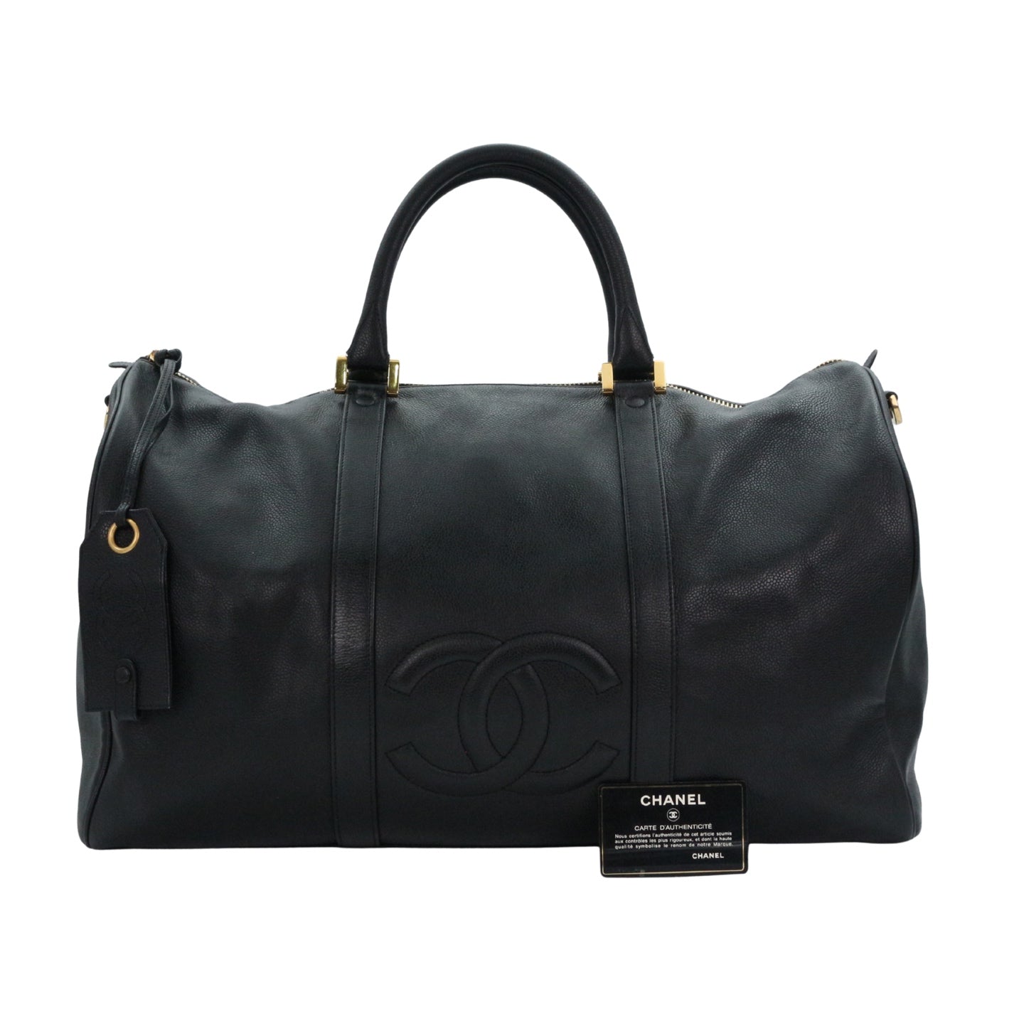 CHANEL Black Caviar Leather Boston Bag [Used]