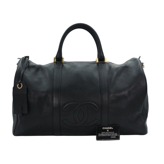 CHANEL Black Caviar Leather Boston Bag [Used]