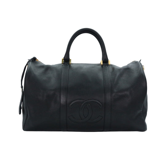 CHANEL Black Caviar Leather Boston Bag [Used]