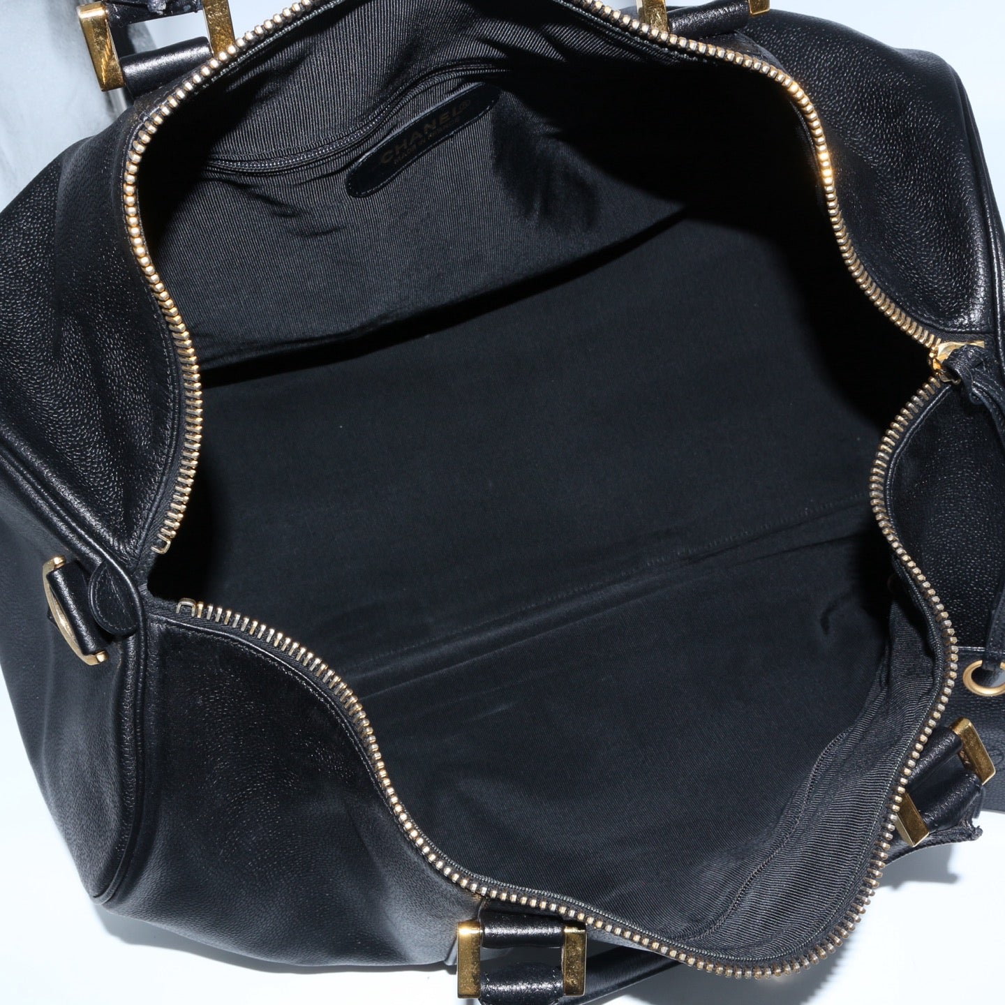 CHANEL Black Caviar Leather Boston Bag [Used]