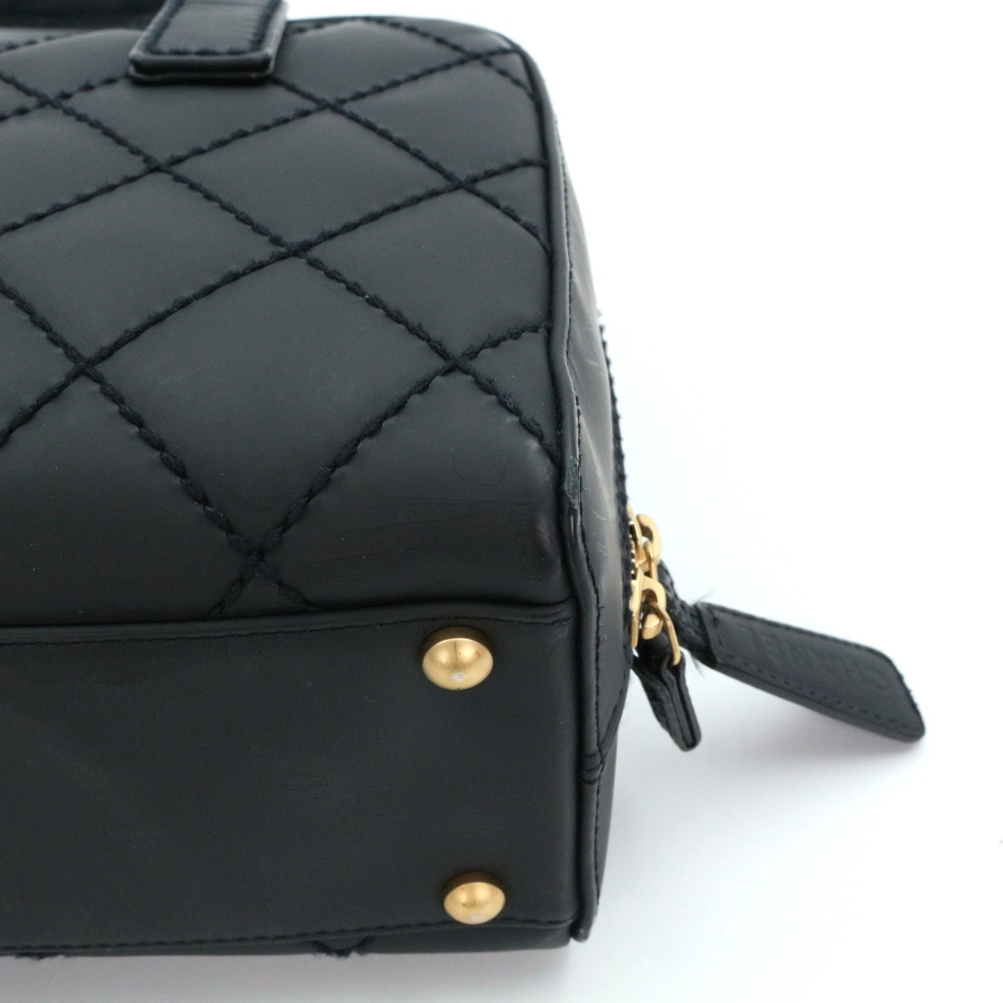CHANEL Black Quilted Nubuck Leather Tote Bag[Used]