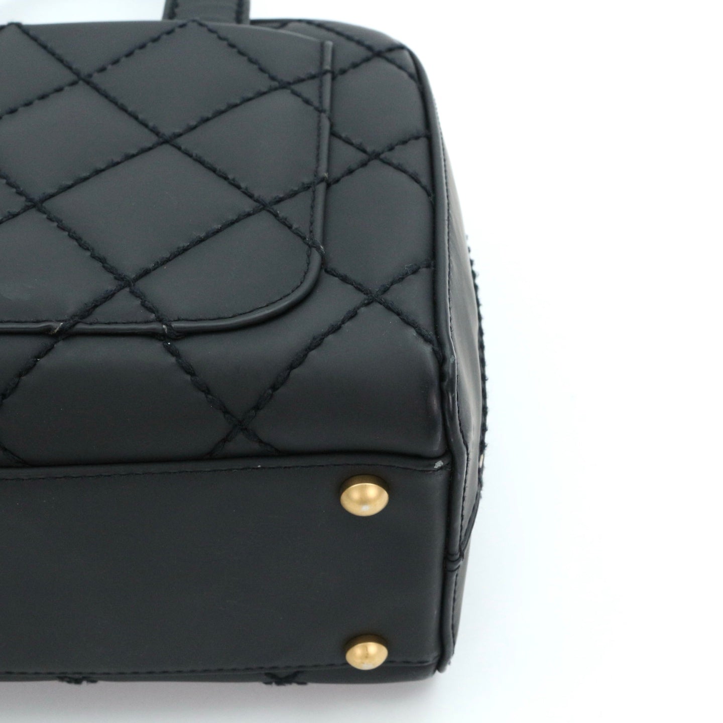 CHANEL Black Quilted Nubuck Leather Tote Bag[Used]