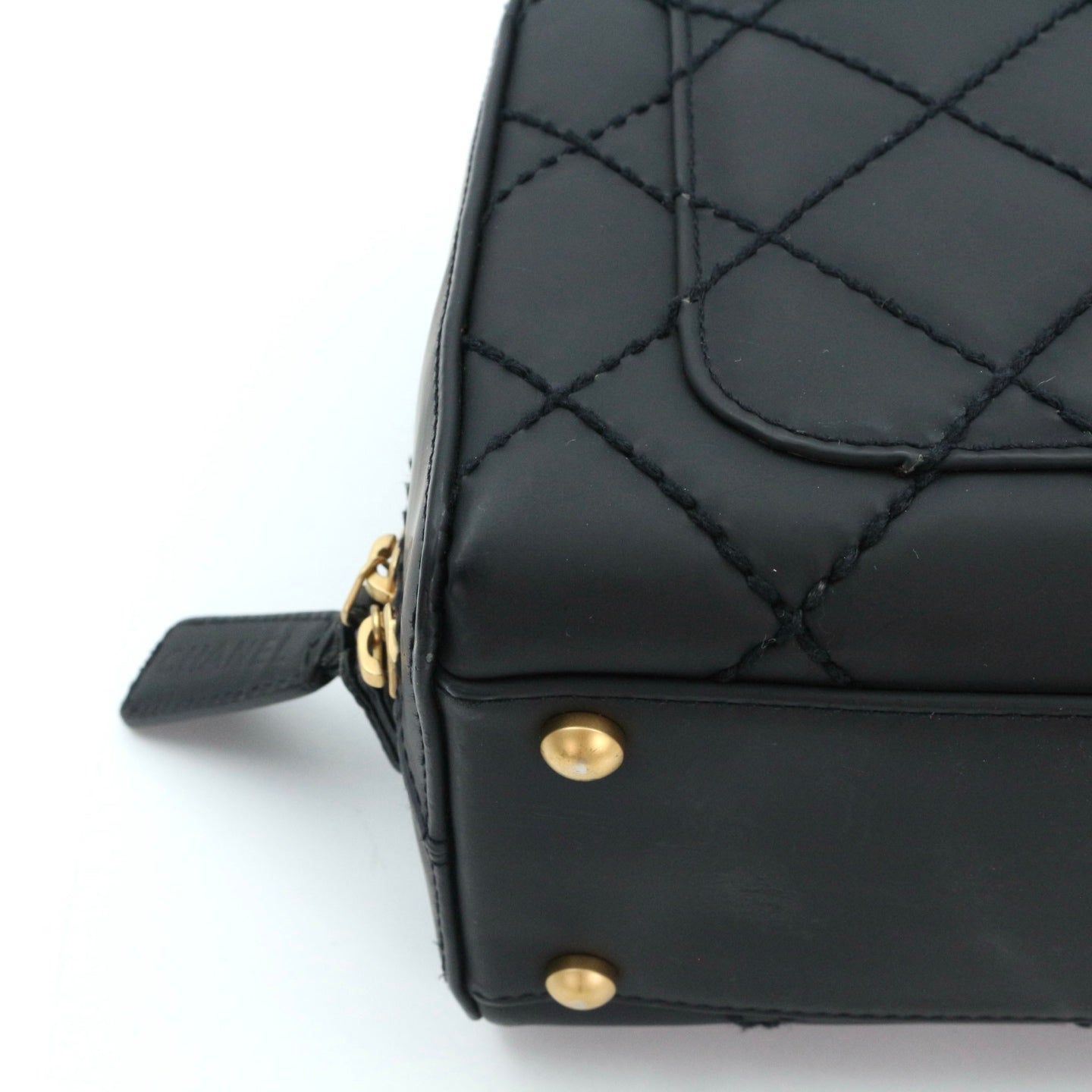 CHANEL Black Quilted Nubuck Leather Tote Bag[Used]