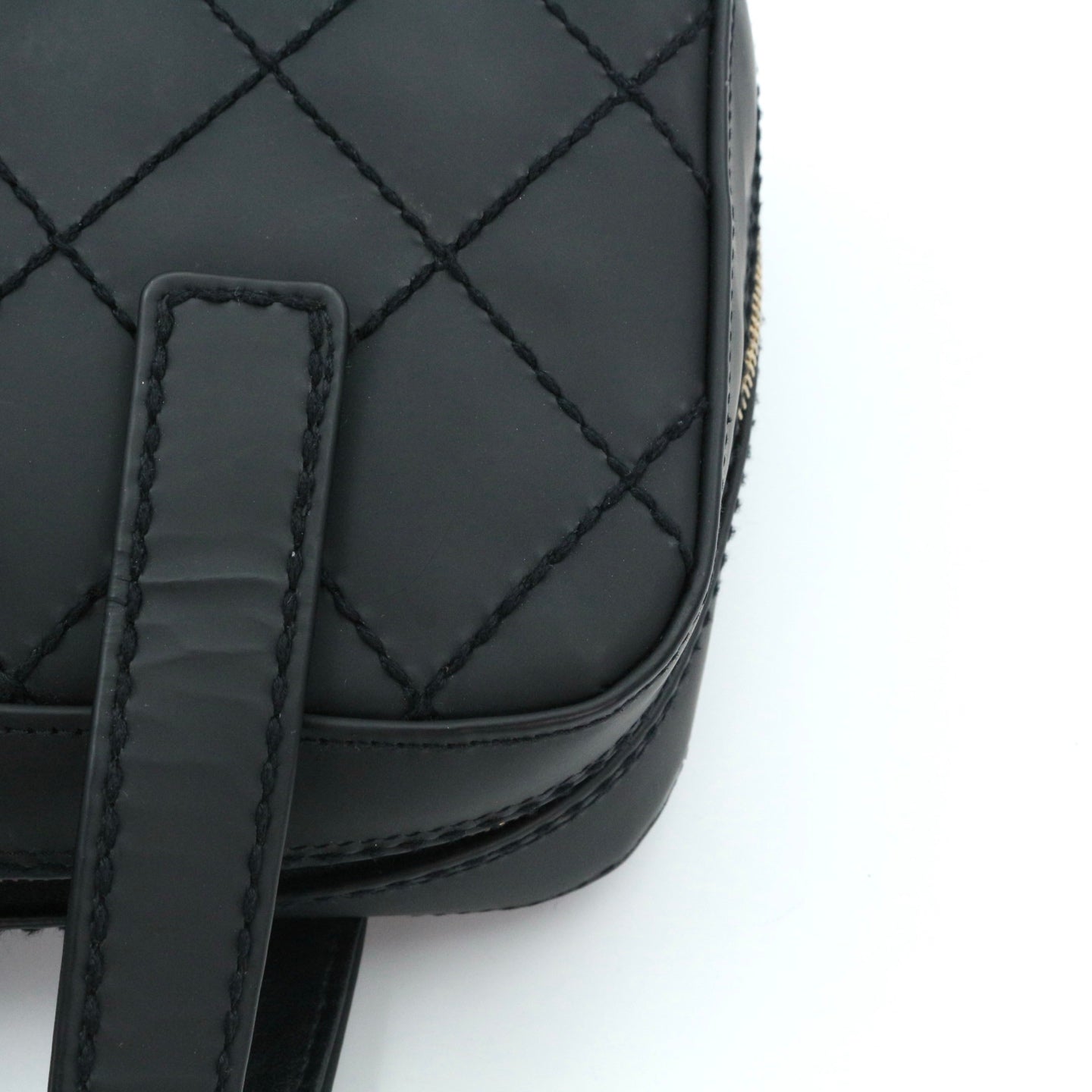 CHANEL Black Quilted Nubuck Leather Tote Bag[Used]