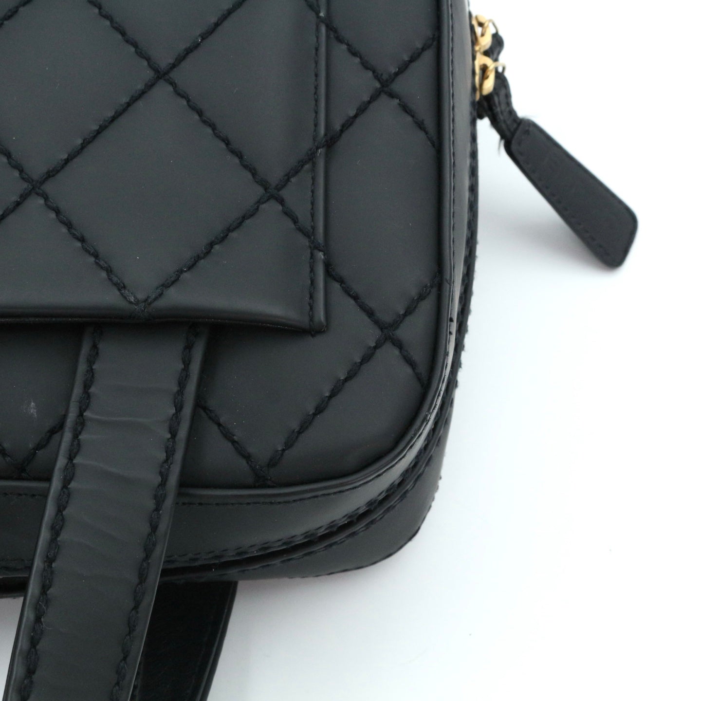 CHANEL Black Quilted Nubuck Leather Tote Bag[Used]