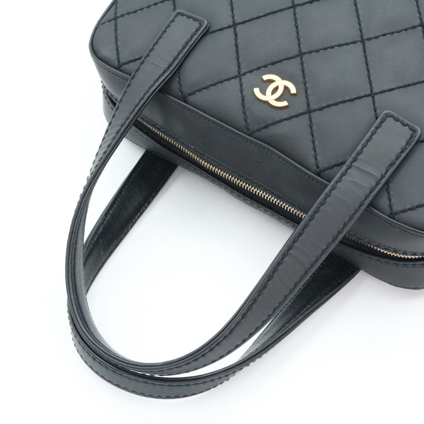 CHANEL Black Quilted Nubuck Leather Tote Bag[Used]