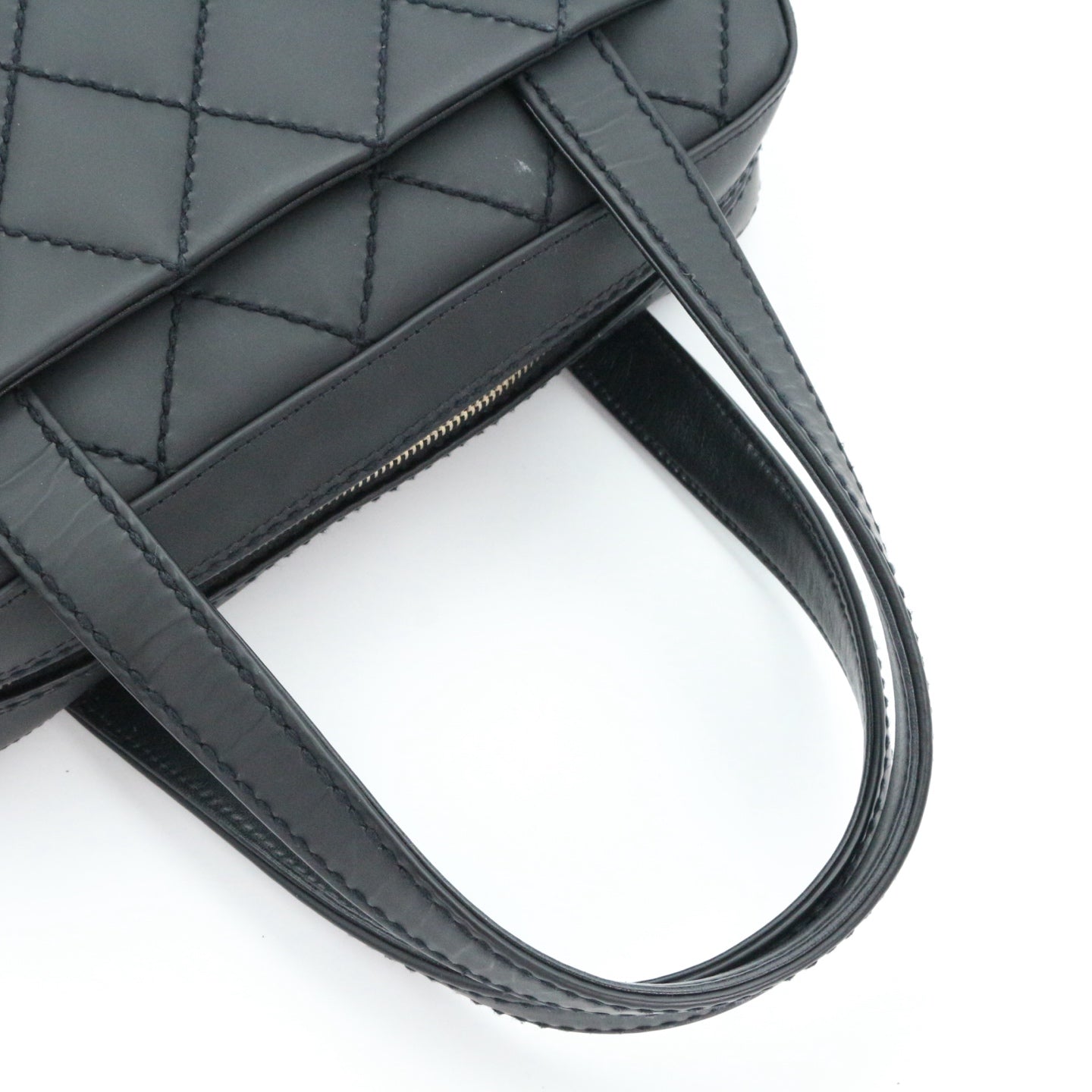CHANEL Black Quilted Nubuck Leather Tote Bag[Used]