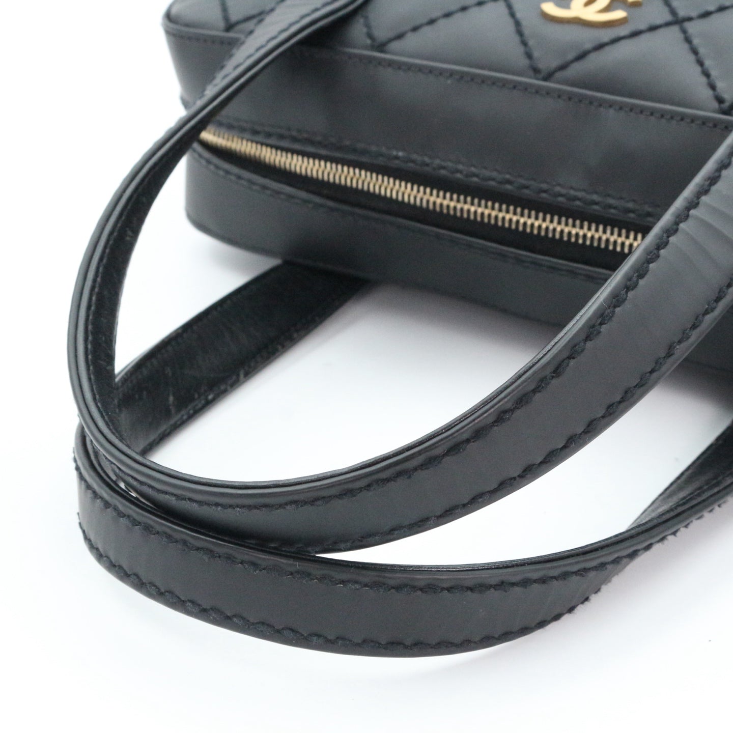 CHANEL Black Quilted Nubuck Leather Tote Bag[Used]