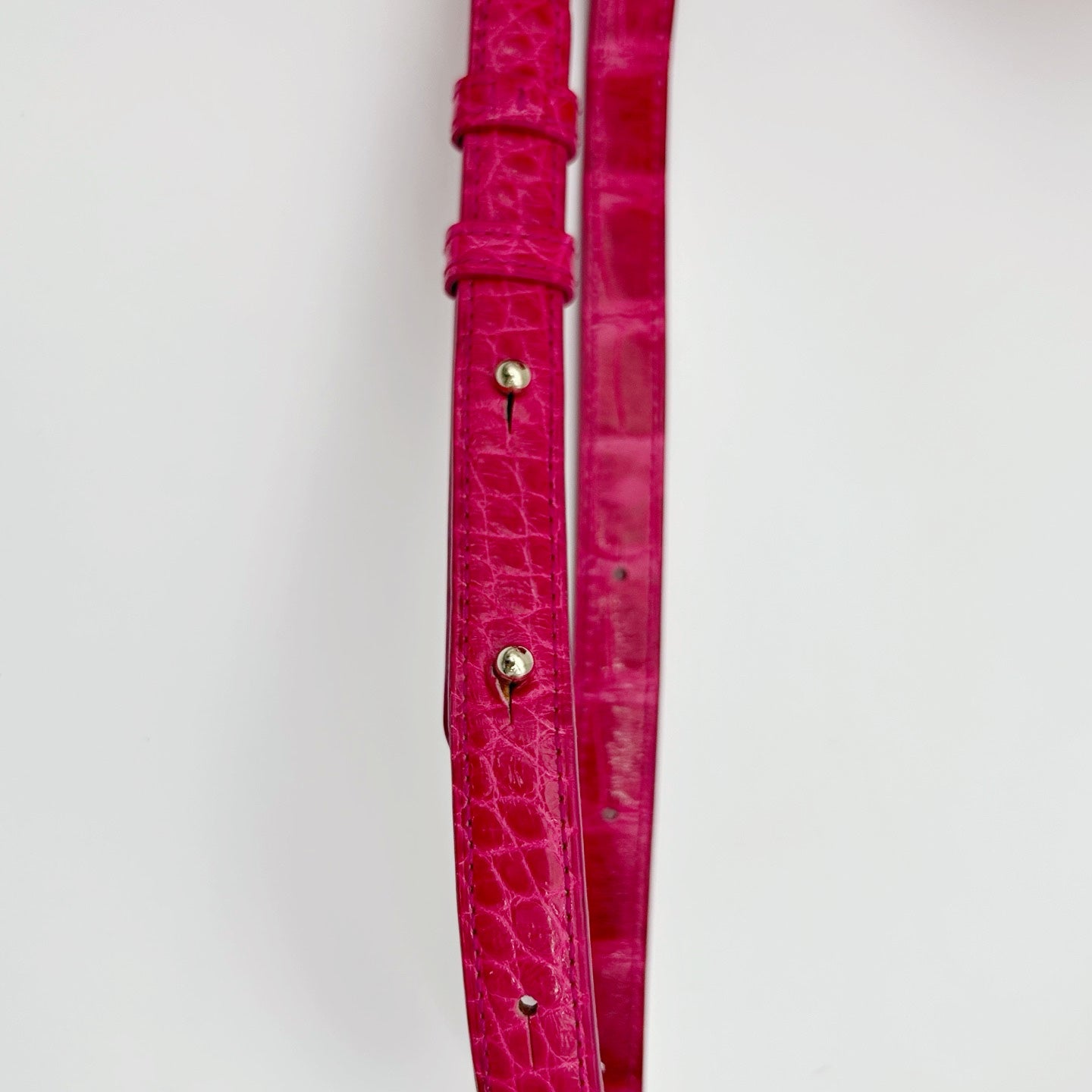 Delvaux Brilliant Mini Crocodile Leather Handbag Rose Pink 20 cm [Used]
