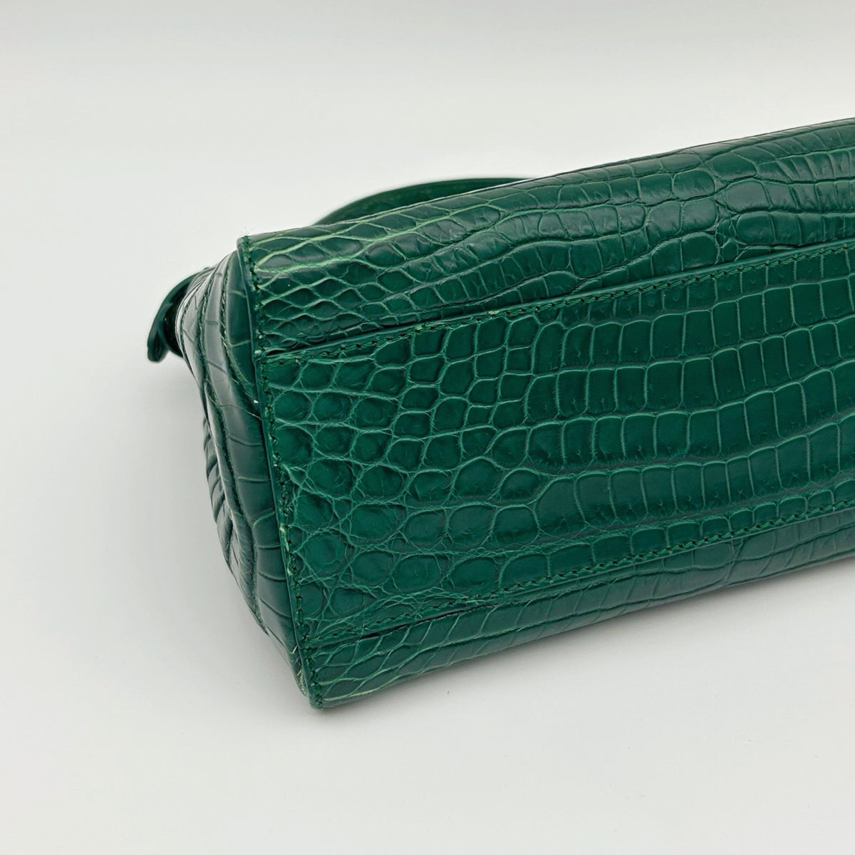 Fendi Peekaboo Dark Green Crocodile Leather 2Way Handbag [Used]