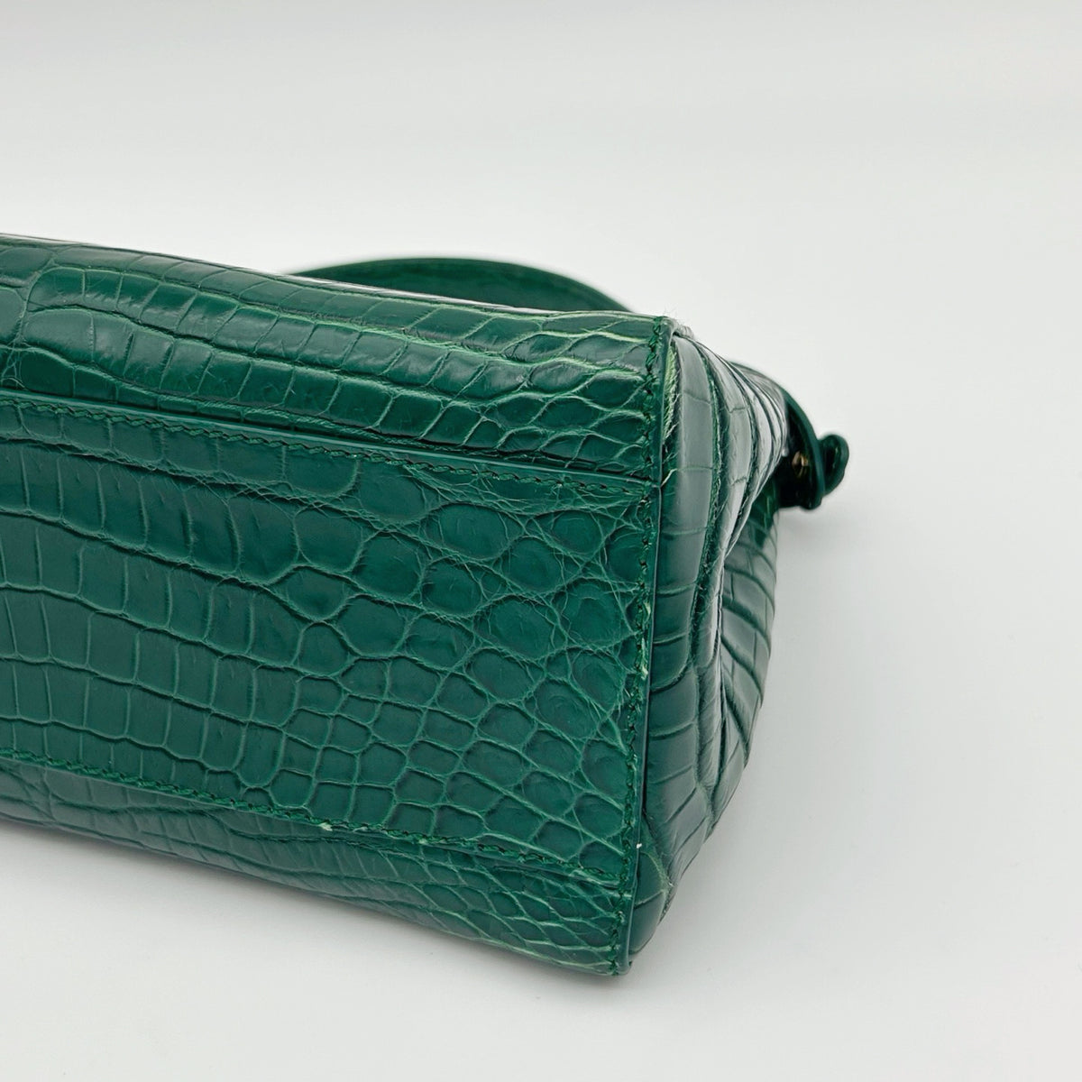 Fendi Peekaboo Dark Green Crocodile Leather 2Way Handbag [Used]