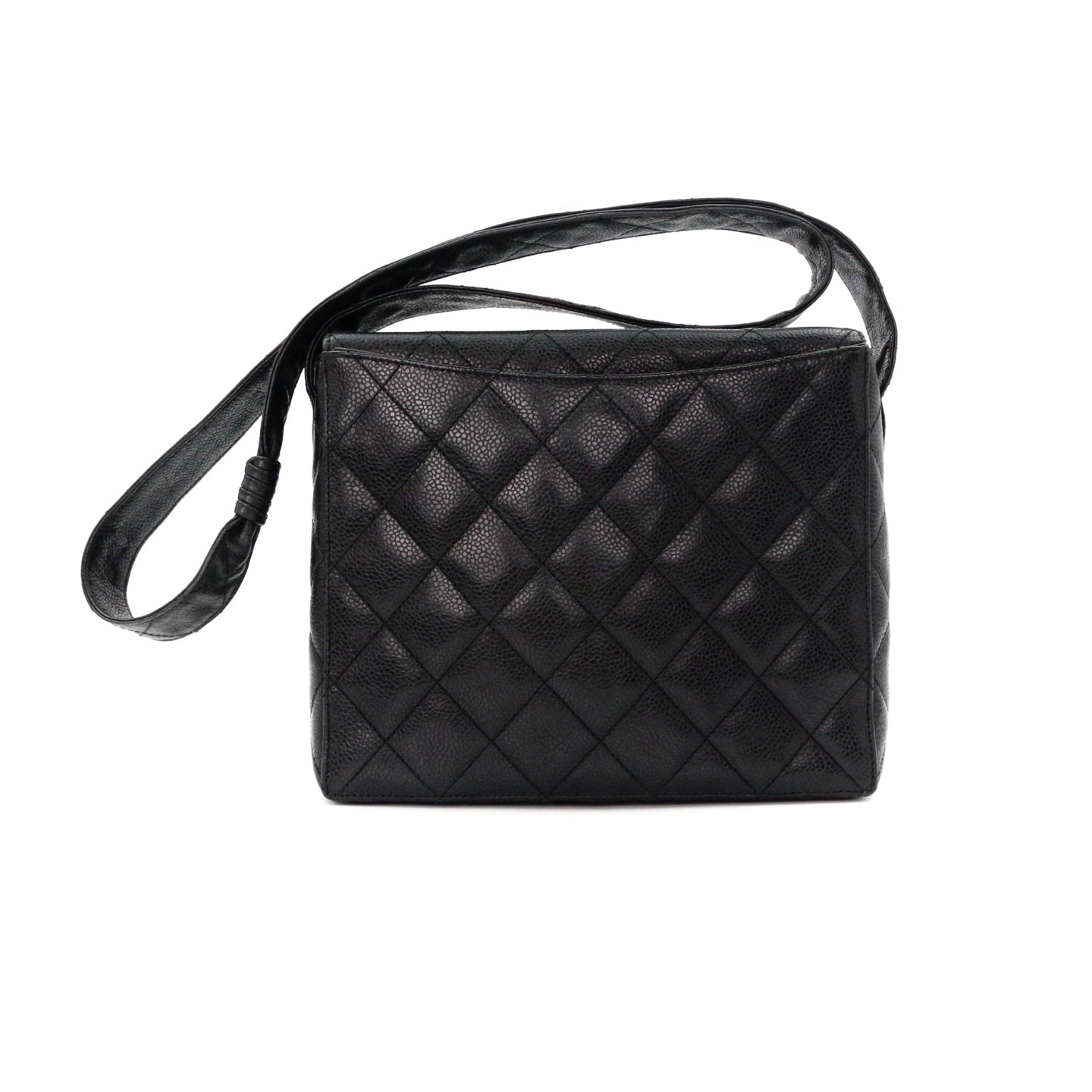 CHANEL Black Caviar Leather Box Shoulder Bag [Used]