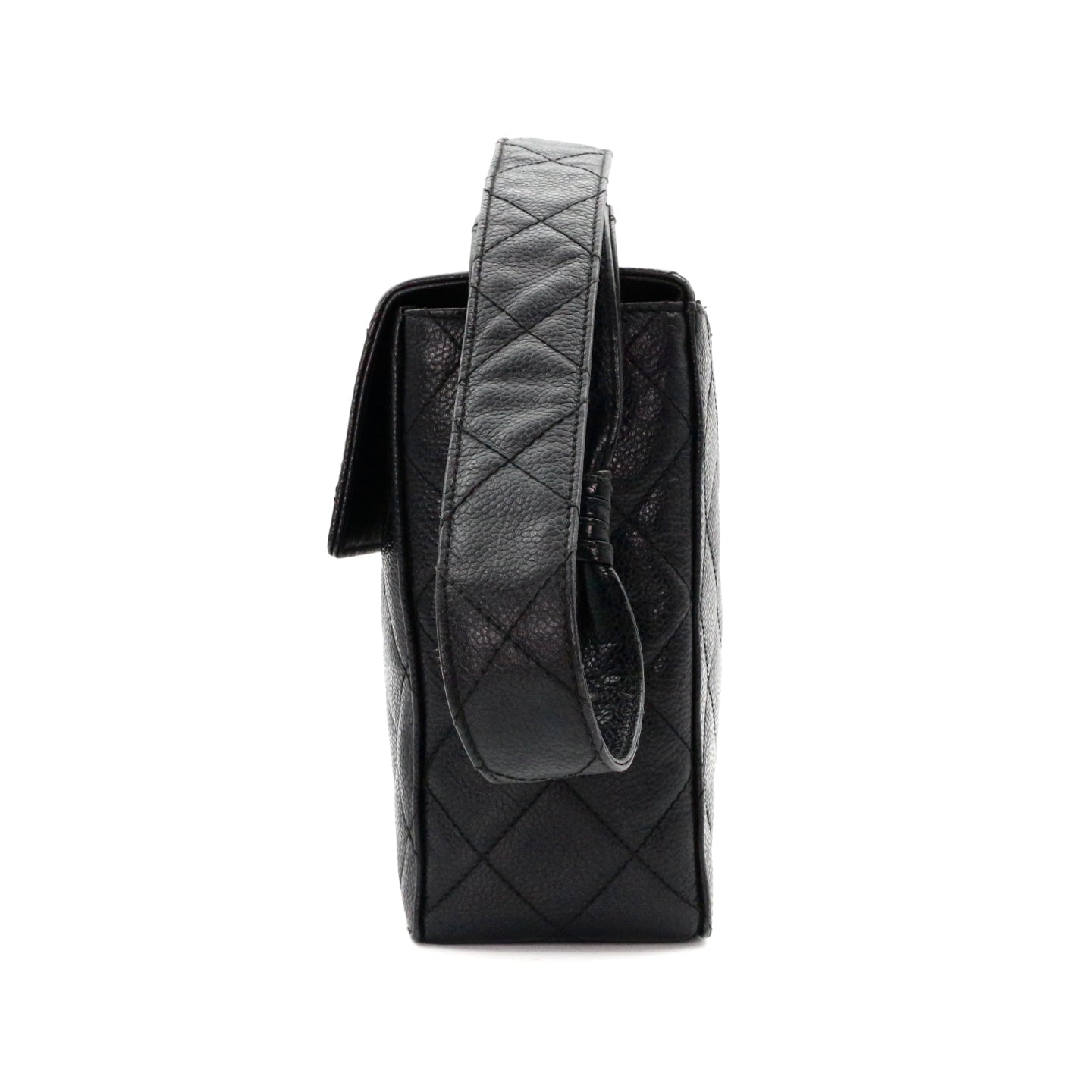 CHANEL Black Caviar Leather Box Shoulder Bag [Used]