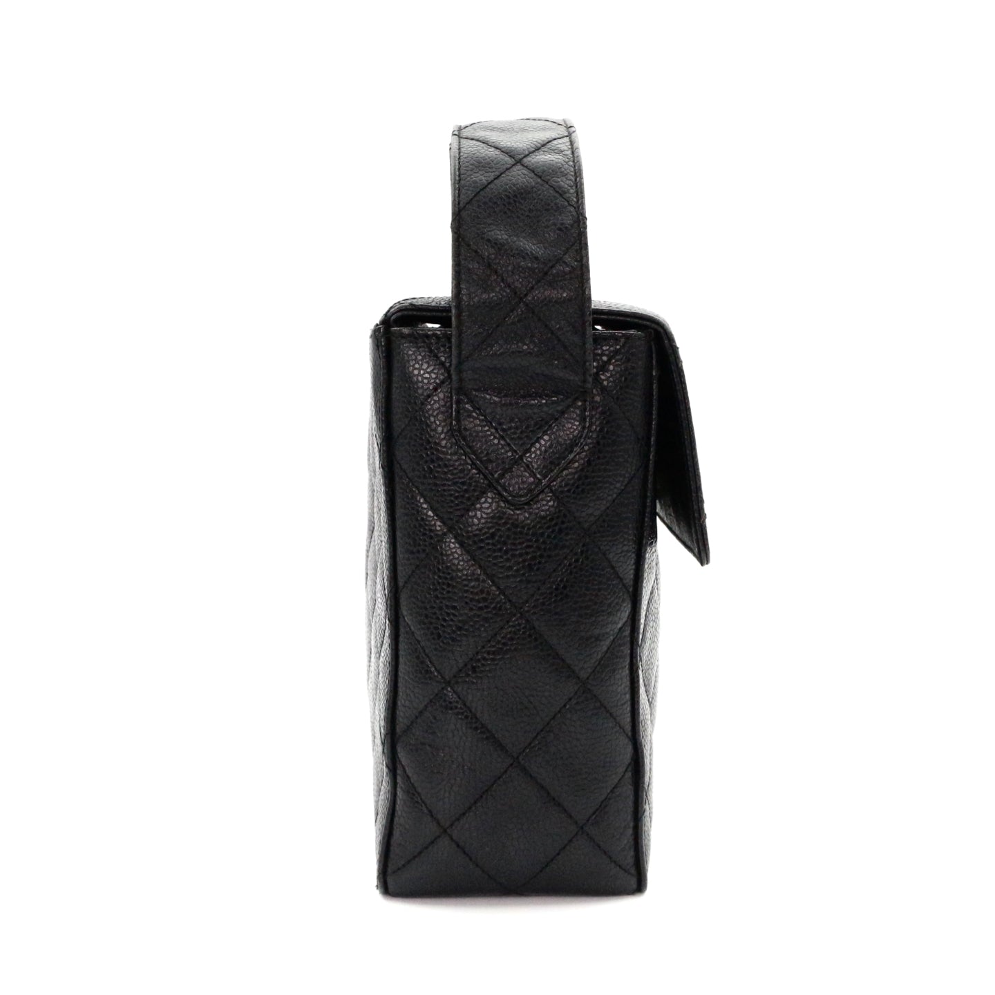 CHANEL Black Caviar Leather Box Shoulder Bag [Used]