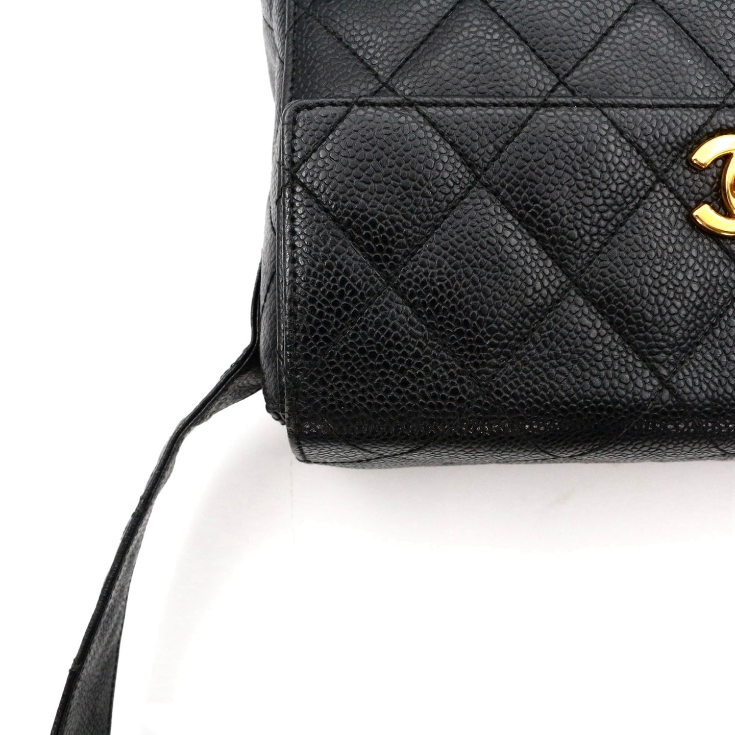 CHANEL Black Caviar Leather Box Shoulder Bag [Used]