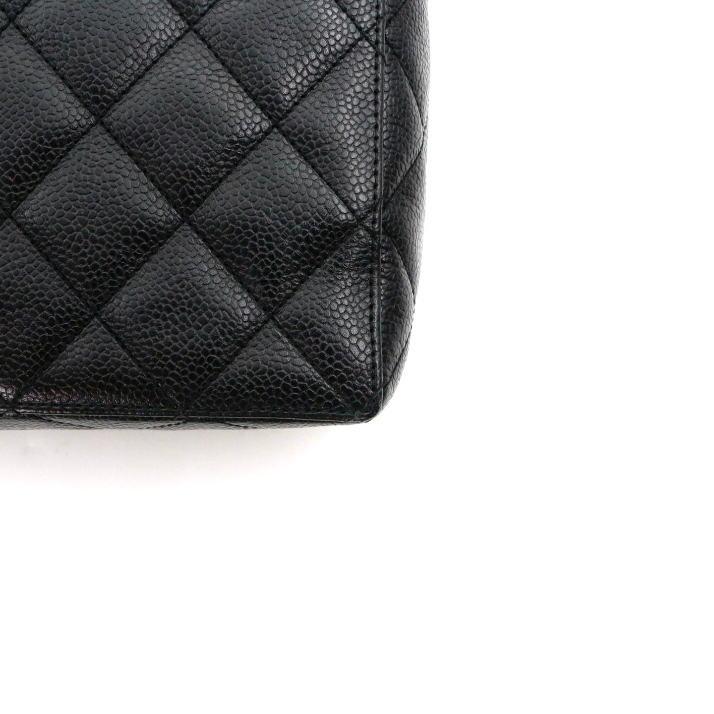 CHANEL Black Caviar Leather Box Shoulder Bag [Used]