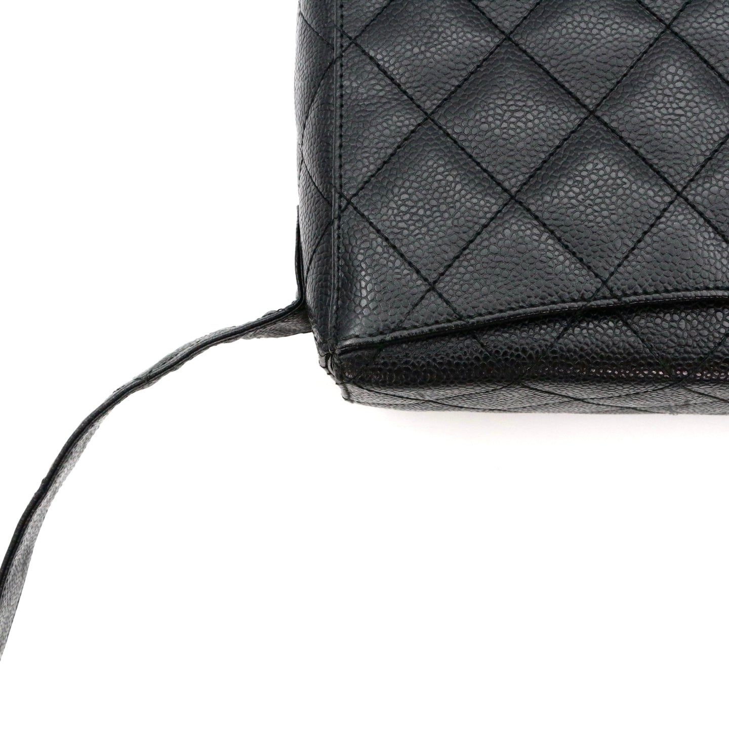 CHANEL Black Caviar Leather Box Shoulder Bag [Used]