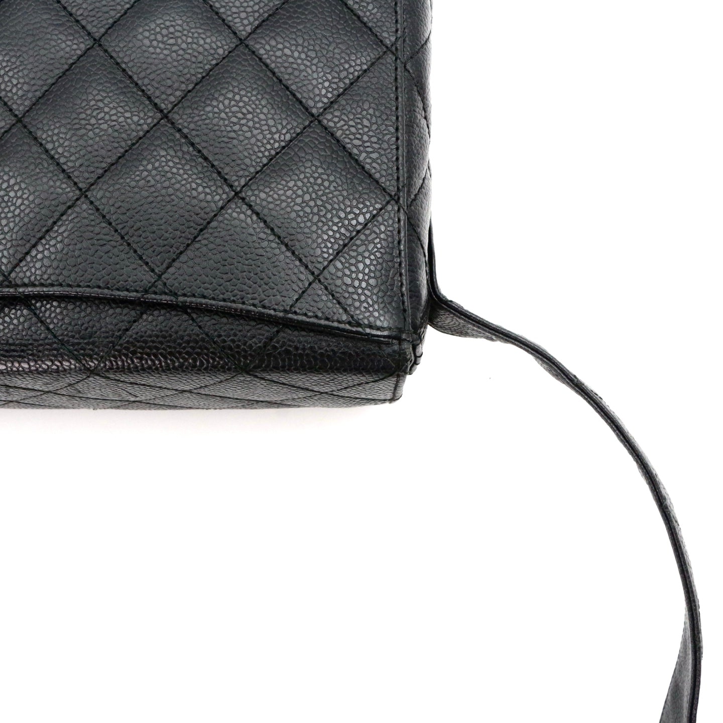 CHANEL Black Caviar Leather Box Shoulder Bag [Used]