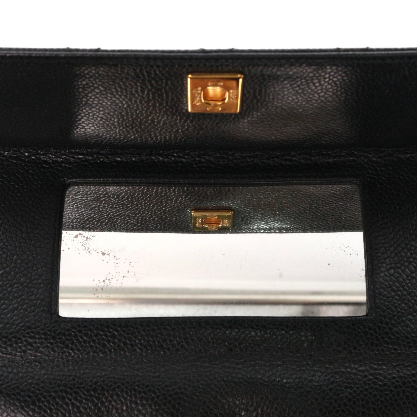 CHANEL Black Caviar Leather Box Shoulder Bag [Used]